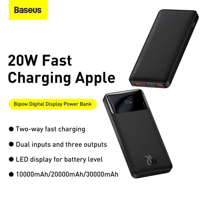 Baseus Power Bank 10000mAh 20W charge rapide à affichage numérique - PPBD050301